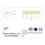 Abri 1 pente Adossé Bois Douglas France Carport Auvent voiture 400x1150cm H 250cm