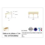 Abri 1 pente Adossé Bois Douglas France Carport Auvent voiture 400x750cm H 250cm