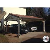 Abri 2 pentes Bois Douglas France Carport Auvent voiture 350x400cm H 250cm