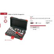 Coffret à douilles hexagonales 14 pièces Emmanchement 1/2