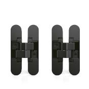 Lot 2 charnières boîtier portillon charge 40kg ouverture 180 degrés Zamak Noir