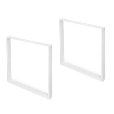 Jeu pieds rectangulaires Square table larg. 800mm Acier blanc