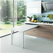 Coulisses table rallonge Party alu. Inox anodisé