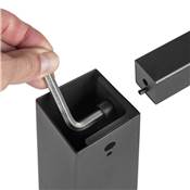 Pieds carrés cadre table 50x50mm 750x750mm Acier noir