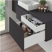 Tiroir ext. Vertex Push Synchro réglages 3D haut. 178mm 40kg prof. 450mm Acier blanc