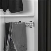 Porte-pantalons Self montage latéral armoire Droite Chromé Acier plastique alu