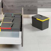 Poubelle tri sélectif cuisine Recycle, Gris anthracite Hauteur 216mm