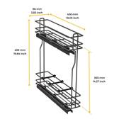 Porte-bouteilles latéral extractible fermeture amortie mod. 150mm acier Anthracite