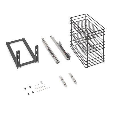 Chariot coulissant Titane fixation inf. f. amortie mod. 300mm acier antracite