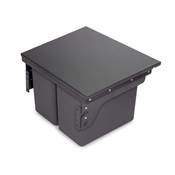 Bac tri sélectif montage latéral sur meuble cuisine Recycle 2x24L Acier plastique Anthracite
