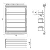Chariot extractible Suprastar fermeture amortie mod. 300mm Acier Chromé