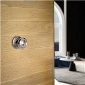 Bouton porte d'entrée Modèle Fedora diam.70mm poignée Acier inoxydable Nickel satiné