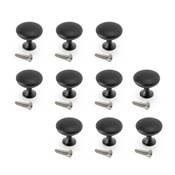 Lot 10 boutons meubles Cancún diam. 28.5mm Zamak noir