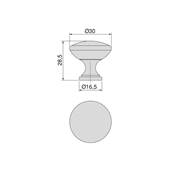 Lot 10 boutons meubles Cancún diam. 28.5mm Zamak noir