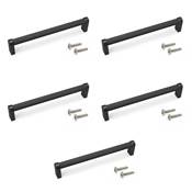 Lot 5 poignées meubles Bergen L173mm entraxe 160mm alu. noir
