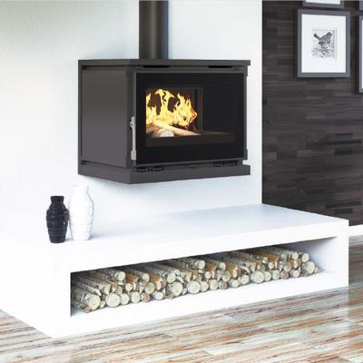 Poeles à bois à suspendre 18kw fonte bûches 75cm sortie 200mm 2 turbines