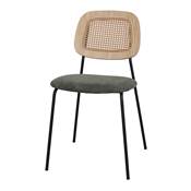 Lot 2 chaises tapissées style mid century vert