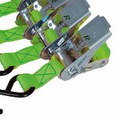 Lot de 4 sangles bagages à cliquet 25mmx3m 500kgs avec crochets