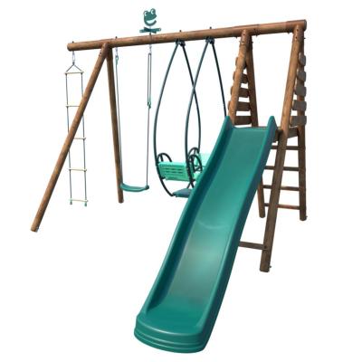 Station de jeux en bois LAVANDE,  Dim.343x354x222cm, âges 3 à 12 ans