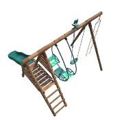 Station de jeux en bois LAVANDE,  Dim.343x354x222cm, âges 3 à 12 ans