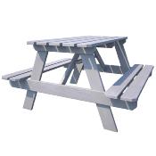 Table de pique-nique en bois traité,  Dim.90x91x50cm, âges 3 à 12 ans