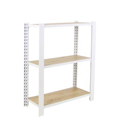 Étagère en métal blanc chêne 3 étagères charge 200 kgs dim.1000x800x300mm sans vis