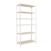 Étagère en métal blanc bois 6 étagères 200 kgs dim.2500x1100x300mm sans vis