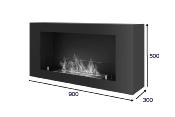Caisson mural biowall 500 blanc 1 brûleur termobio 500 inox 1 verre protection