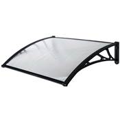 Marquise entrée arrondie noire polycarbonate 80x120cm 5mm