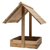 Mangeoire en bois naturel pour poules 70x60 hauteur 70cm avec toit bois