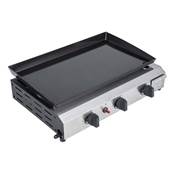 Plancha gaz grise et noir 3 brûleurs 7,2Kw dim.56.5x34cm