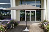 Parasol droit tout aluminium. Toile polyester 220 gr/m2* avec revêtement déperlant et cheminée