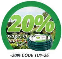 Profitez de notre offre exclusive , 20% de remise sur le matériel d'arrosage et d'irrigation Ribimex avec le code TUY-26 chez Bricommerce
