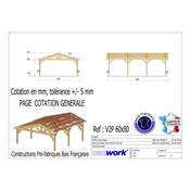 Abri Deux Pentes, Bois DOUGLAS Français, Carport, Auvent, Abri voiture