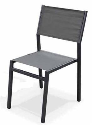 Chaise Opale Structure en aluminium, idéale pour le jardin, coloris gris anthracite