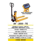 Transpalette à pesée 0 à 2500 Kg AY-2500-TE imprimante