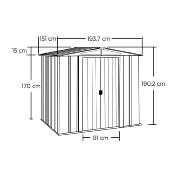 Abri métal spécial espace restreint toit 2 pentes anthracite, 2,92 m2, hauteur 165,1 cm