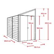 Double Abri métal anthracite, ouverture latérale toit 1 pente 3,66 m2, hauteur porte 153 cm