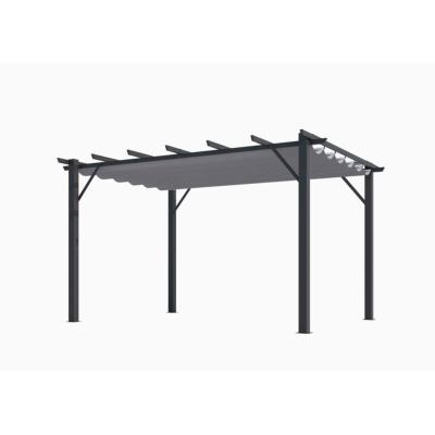 Pergola aluminium structure gris anthracite 12 m² toile d'ombrage
