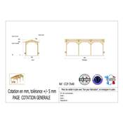 Abri 2 pentes Bois Douglas France Carport Auvent Camping-car 350x800cm H 320cm