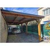 Abri Toit Plat Adossé Bois Douglas France Carport Auvent Camping-car 500x1250cm H 320cm