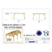 Pergola indépendante Bois Douglas France Carport-Auvent terrasse 750x500cm H 250cm