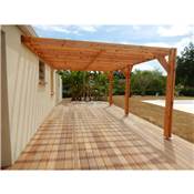Pergolas Adossée Bois Douglas France Carport-Auvent terrasse 650x500cm H 250cm