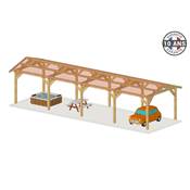 Abri 2 pentes Bois Douglas France Carport Auvent voiture 300x1250cm H 250cm