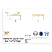Abri 2 pentes Bois Douglas France Carport Auvent voiture 600x750cm H 250cm