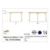 Abri Toit Plat Bois Douglas France Carport Auvent voiture 400x500cm H 250cm
