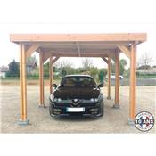 Abri Toit Plat Bois Douglas France Carport Auvent voiture 450x600cm H 250cm
