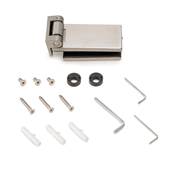 Charnière porte verre garniture inoxydable hor. embout 34mm porte 8-12mm acier inoxydable