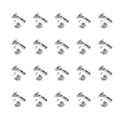 Lot 20 charnières droites X91 fermeture amortie embases montage mixtes diam. 5x9.5mm Acier