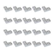 Lot 20 pieds meuble Alumix 8 haut. 12mm plastique alu.